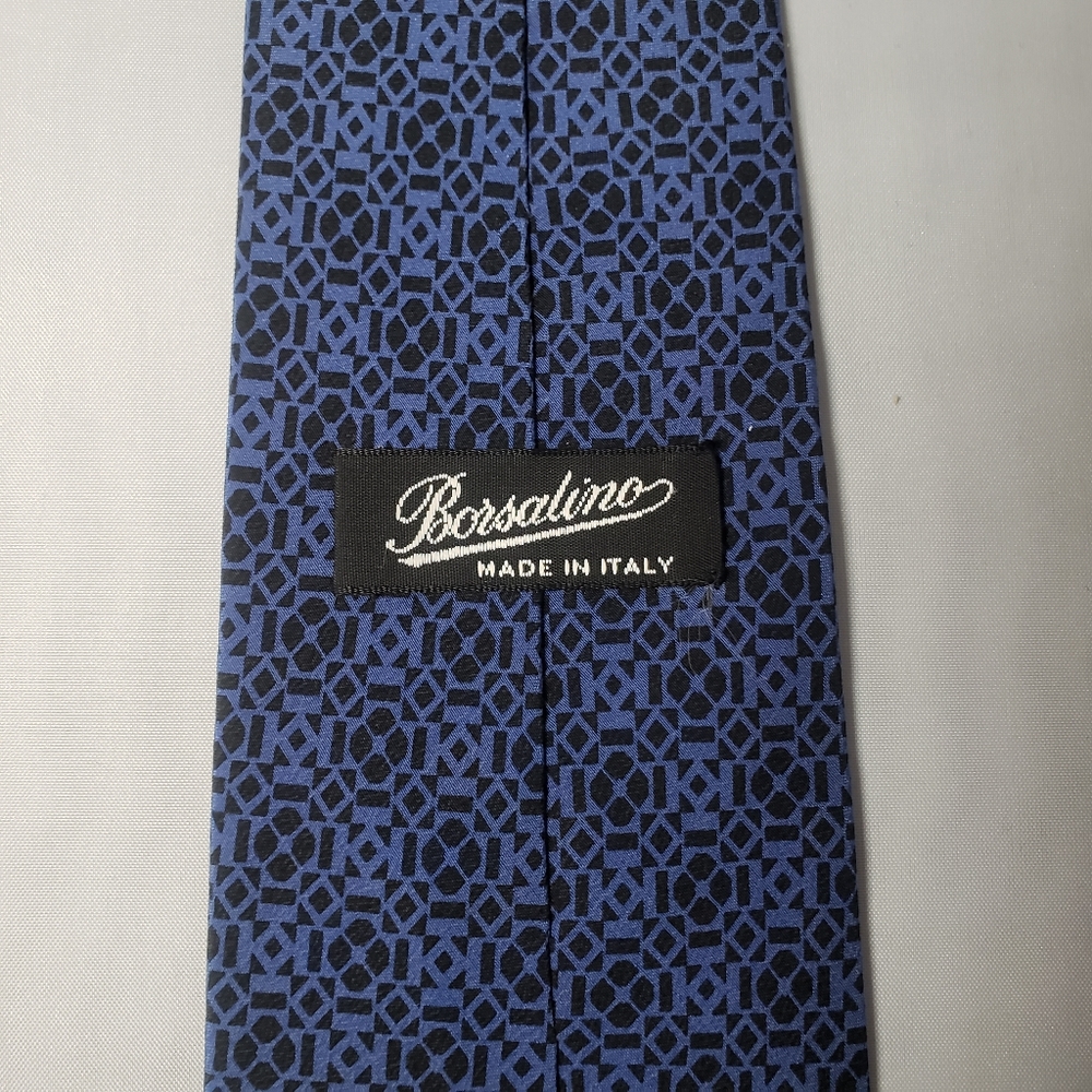 Borsalino Black & Blue Silk Tie